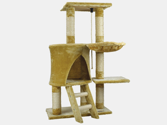 Mueble para gato con escalera y hamaca